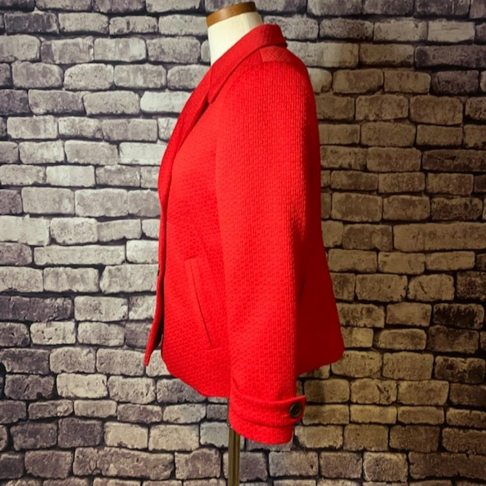 Talbots Red Double Breasted Jacket Size 12P - Picture 4 of 9